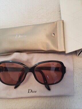 Dior Black Frame Sunglasses and Pouch (With Prescription Lenses)
